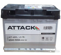 Аккумулятор ATTACK 12V 60Ah 500A Обратная полярность