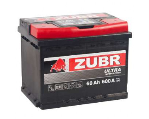 Аккумулятор ZUBR Ultra 12V 60Ah 600A Обратная полярность