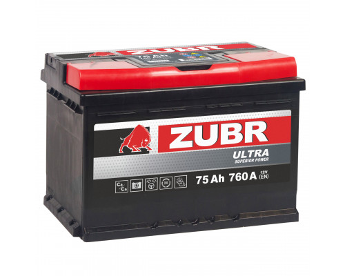 Аккумулятор ZUBR 12V 75Ah 760A Прямая полярность